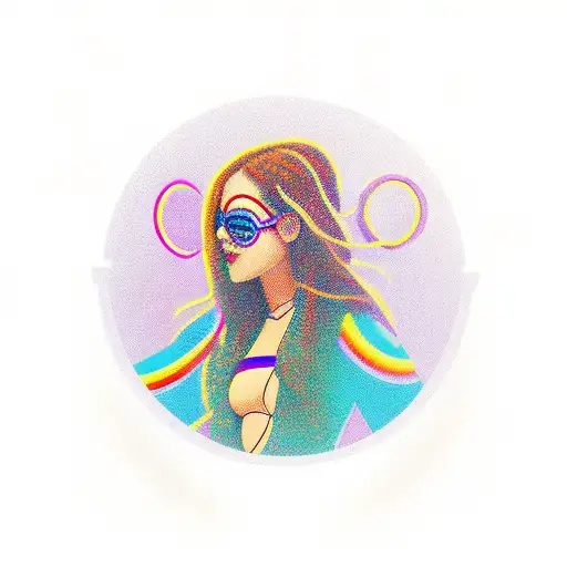 girl hula hooping tattoo design idea