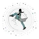 girl hula hooping tattoo design idea