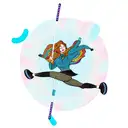 girl hula hooping tattoo design idea