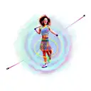 girl hula hooping tattoo design idea