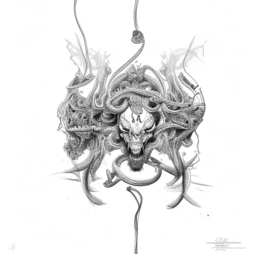 Narcissist with neurotic entanglement tattoo design idea