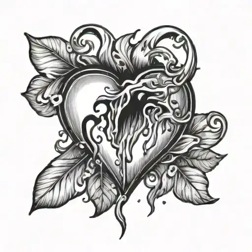 Crying Heart tattoo design idea