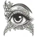 Female Crying eye tattoo design idea