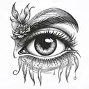 Female Crying eye tattoo design idea