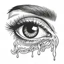 Female Crying eye tattoo design idea