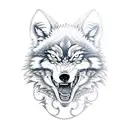 angry wolf tattoo design idea