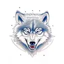 angry wolf tattoo design idea