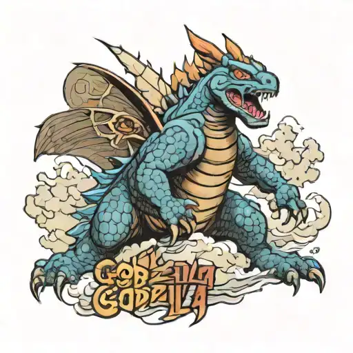 godzilla and mothra tattoo design idea