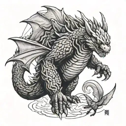 godzilla and mothra tattoo design idea