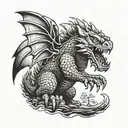 godzilla and mothra tattoo design idea