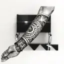 forearm cuff blackout tattoo design idea