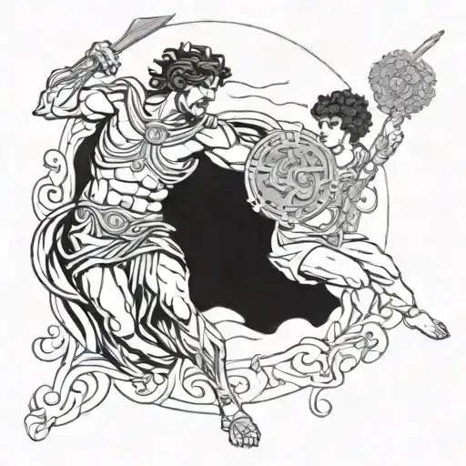 Hector of Troy defeating Apollo tattoo design idea
