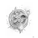 222 with text saying destined 2 win tattoo design idea