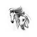 horses running tattoo design idea