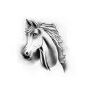 horses running tattoo design idea