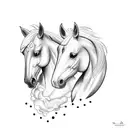 horses running tattoo design idea