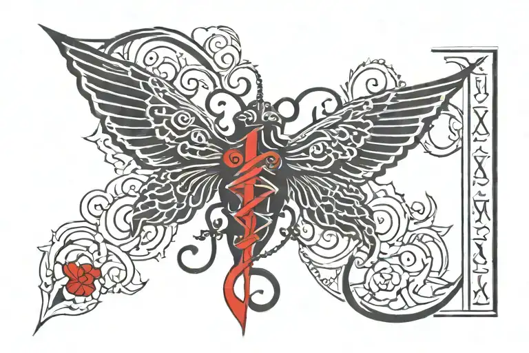 ONE DEEP with one in red ink and deep in black september 13, 1977- february 18, 2012 in roman numerals  tattoo design idea