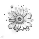 monkey with a daisy tattoo design idea