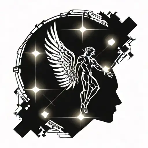 mystery and myth icarus falling tattoo design idea