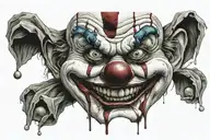 clown and crazy tattoo design idea