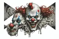 clown and crazy tattoo design idea