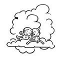 2 cherubs on a cloud tattoo design idea