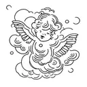 2 cherubs on a cloud tattoo design idea