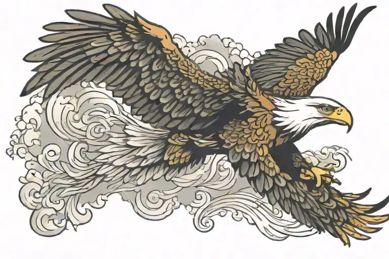 eagle soaring tattoo design idea
