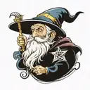 wizard merlin tattoo design idea