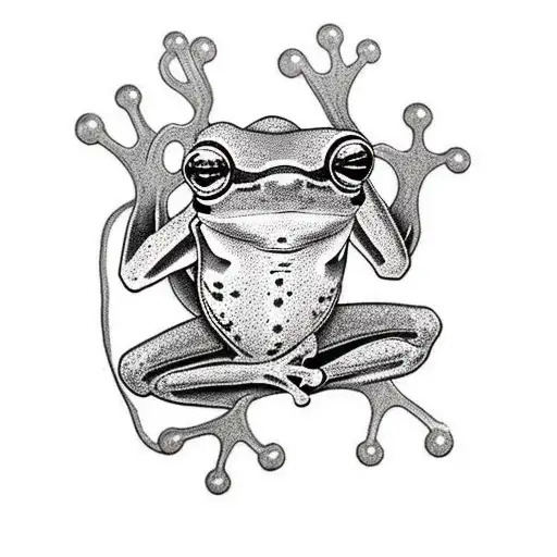 king tree frog tattoo design idea