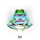 king tree frog tattoo design idea