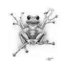 king tree frog tattoo design idea