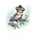 king tree frog tattoo design idea