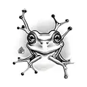 king tree frog tattoo design idea