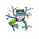 king tree frog tattoo design idea