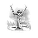 Caduceus with lady justice tattoo design idea