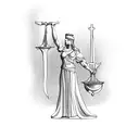 Caduceus with lady justice tattoo design idea