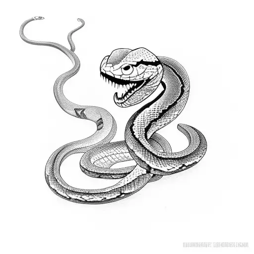 snake in shape of a heart tattoo design idea