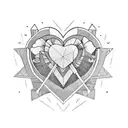 heart exploding like a grenade tattoo design idea
