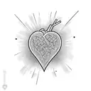 heart exploding like a grenade tattoo design idea