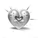 heart and grenade mixed together  tattoo design idea