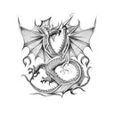 welsh dragon front view tattoo design idea