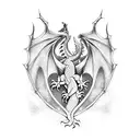 welsh dragon front view tattoo design idea