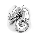 welsh dragon head tattoo design idea