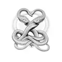 snake in shape of a heart tattoo design idea