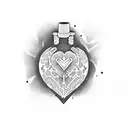 heart and grenade mixed together  tattoo design idea