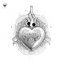 heart and grenade mixed together  tattoo design idea