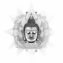 angry Buddha tattoo design idea