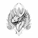 welsh dragon bust tattoo design idea