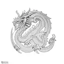 welsh dragon bust tattoo design idea